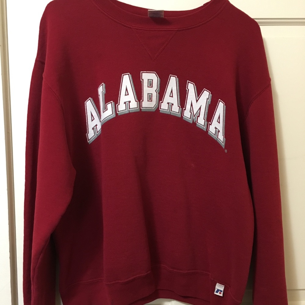 Oversized maroon Alabama crew neck sweater